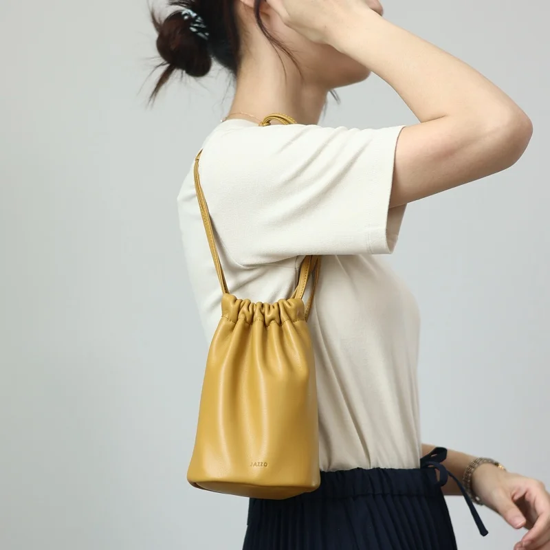 Cummer Genuine Leather Mini Crossbody Bags Luxury Designers Cute Soft Purses For Cellphone Adjustable Shoulder Strap