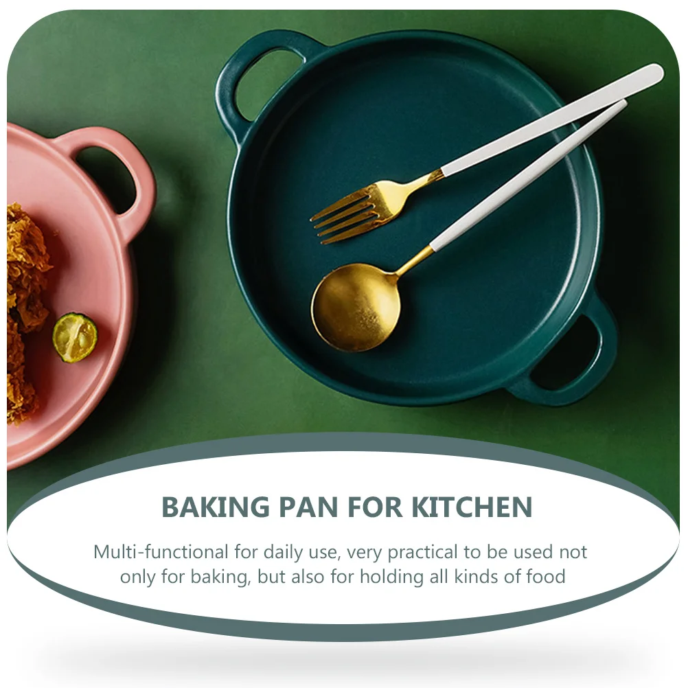 

Ceramic Barbecue Baking Pan Multifunctional Cooking Dish Easy Clean Baking Dish for Kitchen Oven Bbq Lasagna Pan
