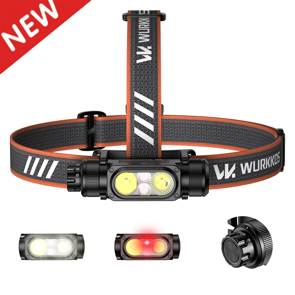 Налобный фонарь Wurkkos HD17, 2500 люмен, аккумулятор 18650, для повседневного ношения (EDC) с красным светом, идеально подходит для использования на открытом воздухе