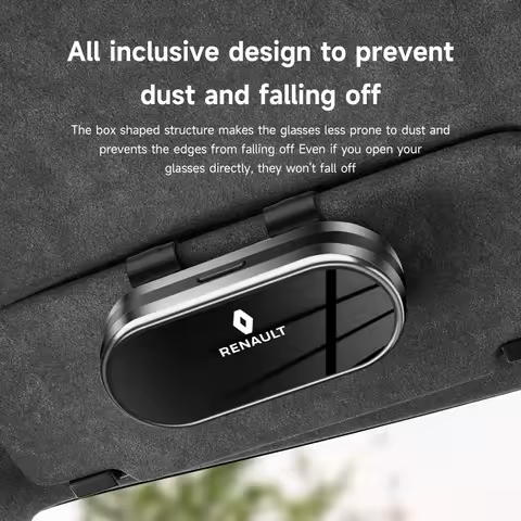 Car Visor Glasses Case Eyeglasses Storage Box For Renault Megane 3 2 4 Clio4 5 Captur Trafic Scenic2 Austral Kangoo Arkana QM6
