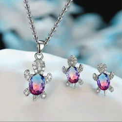 Jewelry Fashion Niche Design Sense Turtle Earrings Necklace Set Female Animal Series Jewelry