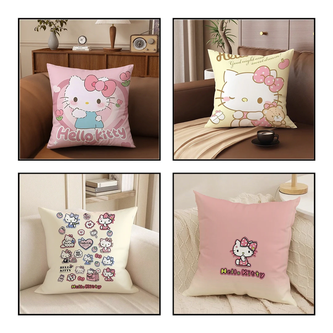 

Adorable Hello Kitty Pink PillowcaseSuitable for sofa car bedroom decorative cushion cover pillow cover