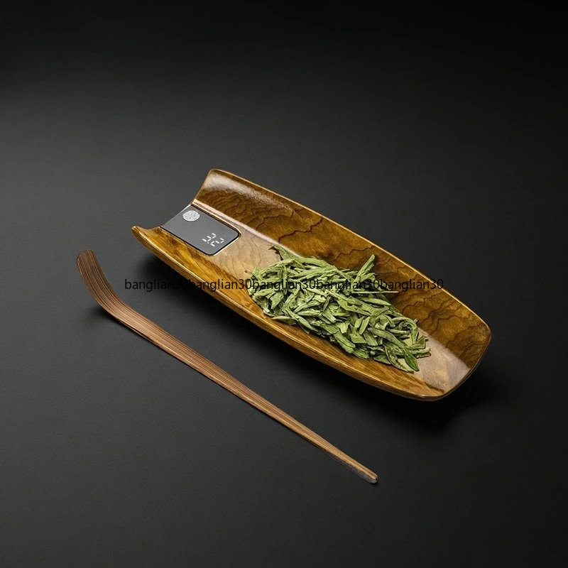 Solid Wood Electronic Weighing Tea, Loose T Weight Display Intelligent Weighing