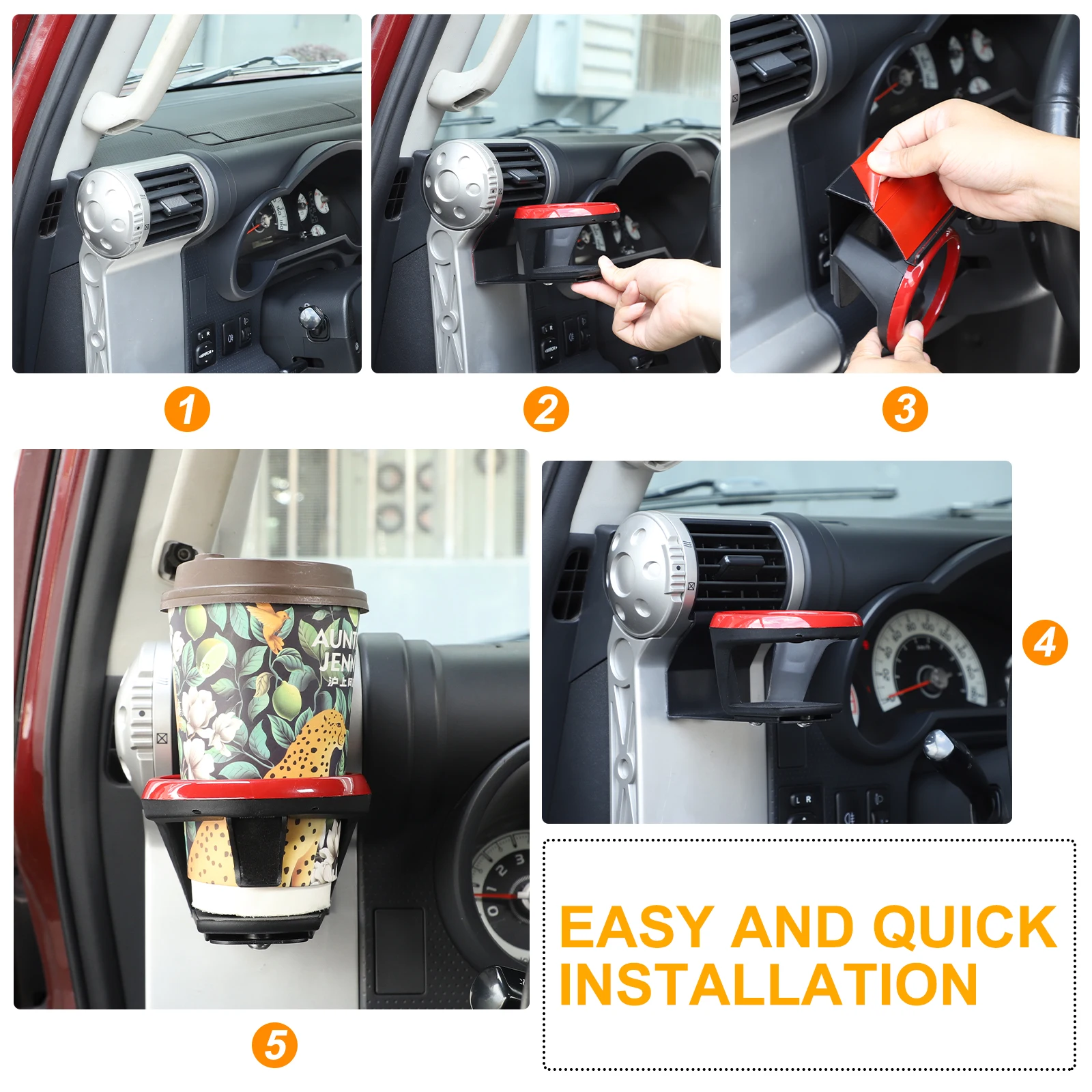 حامل أكواب الماء الداخلي لسيارة Toyota FJ Cruiser 2007-2021 باب السيارة لوحة الباب الداخلي ملحقات إطار دعم كوب الماء للمشروبات