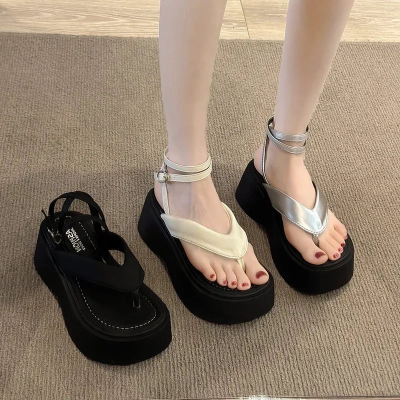 2026 New Women Platform Wedges Heel Sandals Fashion Clip Toe Ladies Elegant Party Dress Gladiator Sandalias view 4