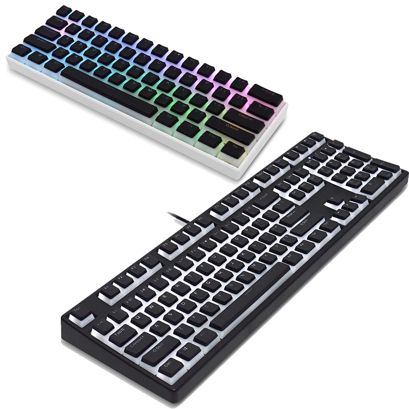 129 teclas geral pudim pbt keycaps injeção de duas cores oem translúcido keycap para 61/62/68/84/87/104/108/980k teclado mecânico