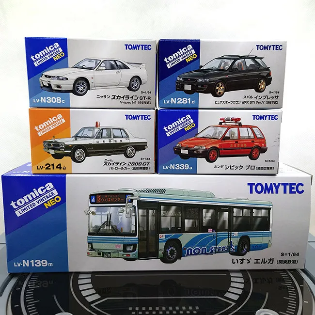 

Takara Tomy Tomica TLV1/64Nissan Skyline GT-R Toyota RAV4L Subaru Impreza Isuzu Diecast Metal Model Kids Xmas Gift Toys for Boys