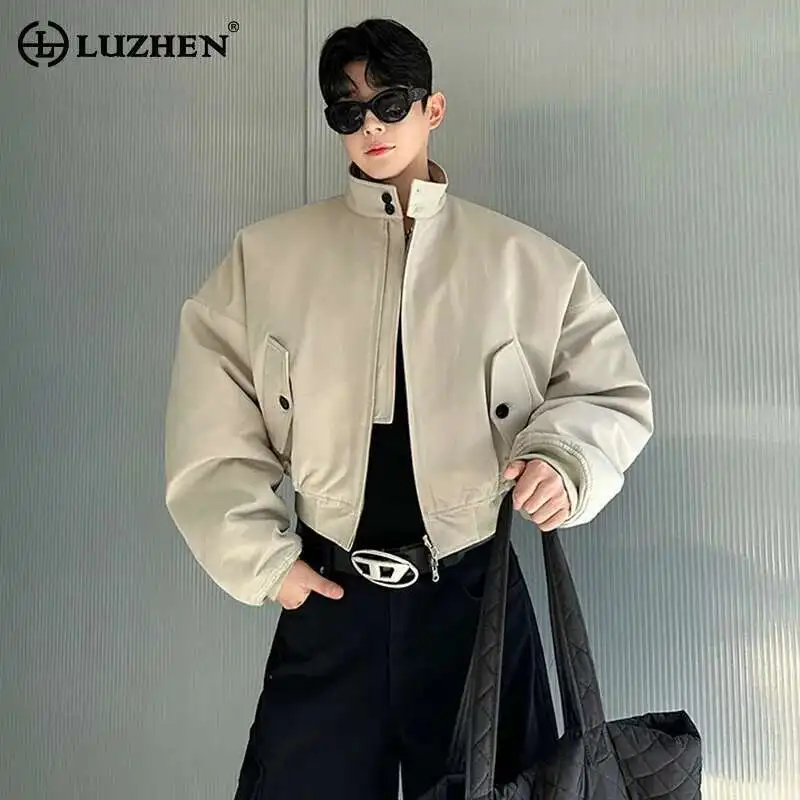 

LUZHEN Cotton Silhouette Short Double Sided Wear Padded Jackets Unisex Elegant Handsome Simplicity High Quality Parkas LZ8296