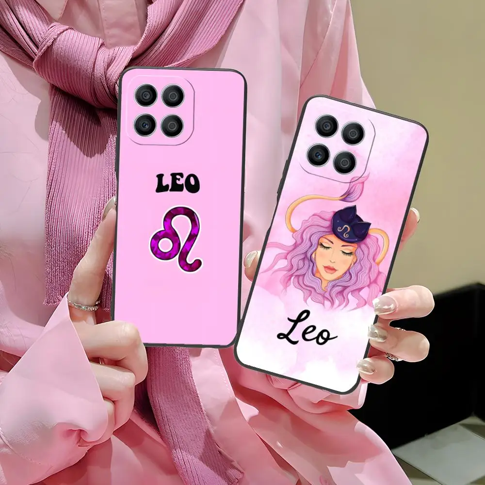 Zodiac Sign Leo حافظة هاتف محمول لهاتف Honor 90 80 70 60 50 30 20 10 9 8 7 Pro S SE Lite 5G غطاء طباعة ملون فاخر جميل #4