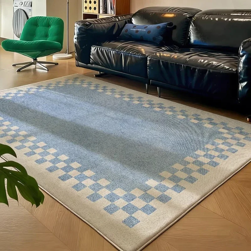 Checkerboard Art Bedroom Decor Carpet Minimalism Carpets for Living Room Retro Style Fluffy Soft Plush Rug Home Thick Floor Mat