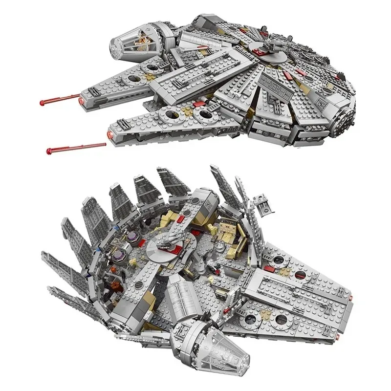 

Hot Toys Falcon Spaceship Bricks Block Toy for Boys Gift for Kids Millennium Model Building Kits for Adults Constructor 75105