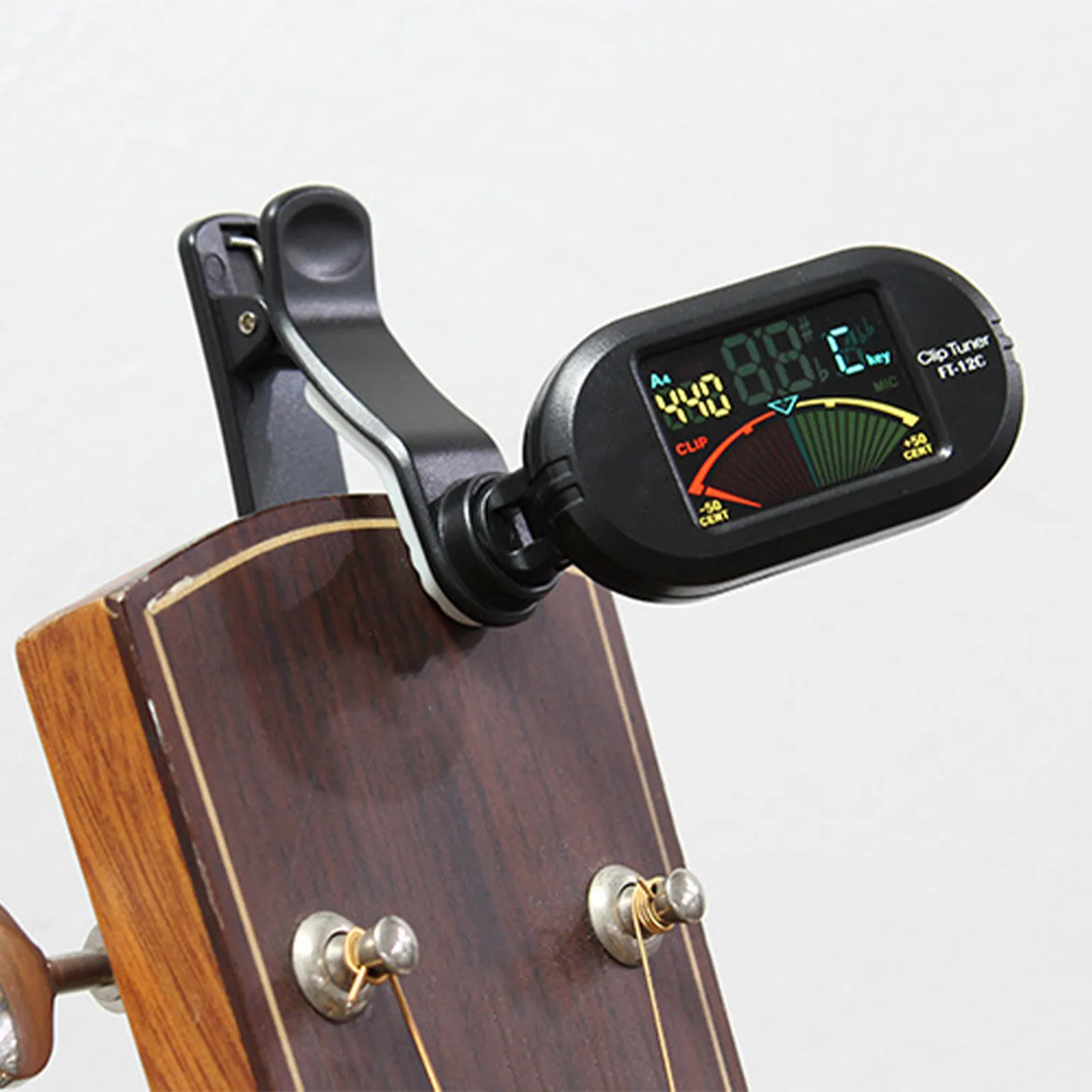 Black LCD Display Guitar Tuner Clip-on Universal Multiple Use Electronic Tuner Ukulele Violin Bass Equal Temperament
