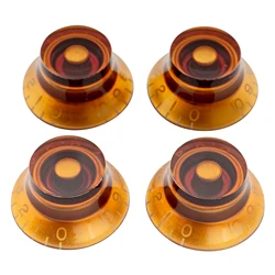 Musiclily Pro Left Handed Inch Size Fine 24-Spline Top Hat Bell Tone Volume Control Knobs for USA LP SG Style Guitar (Set of 4)