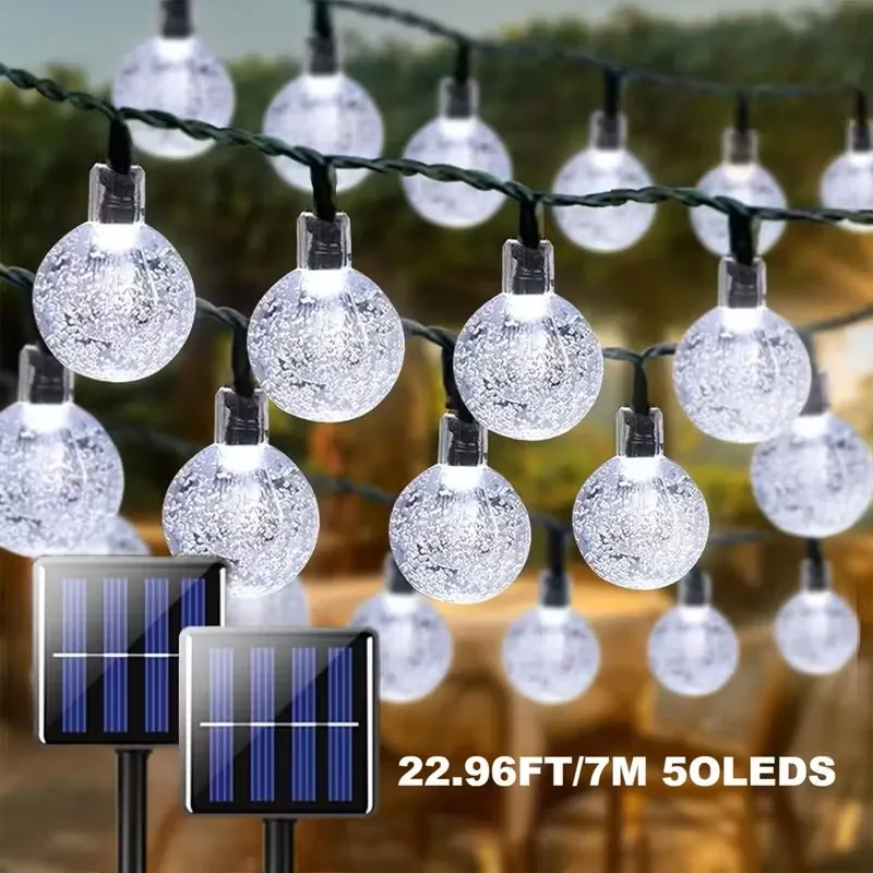 أضواء فقاعة غلوب تعمل بالطاقة الشمسية، أضواء خرافية مقاومة للماء في الهواء الطلق للحديقة، الزفاف، الحفلات، ديكور أجواء الفناء