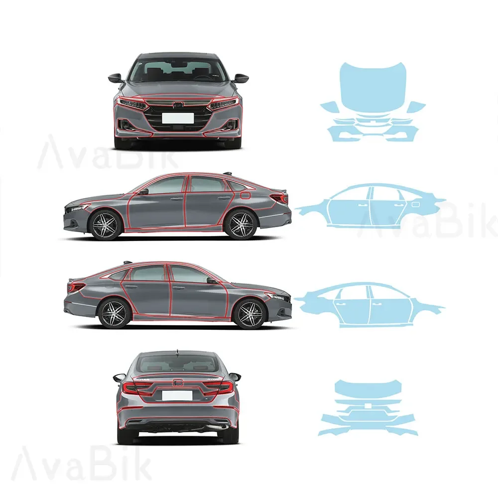 

TPU Protective Film For Honda Accord 2021-2022 Full Car Body Custom Transparent Anti-scratch PPF Clear Sticker Kit Accessories