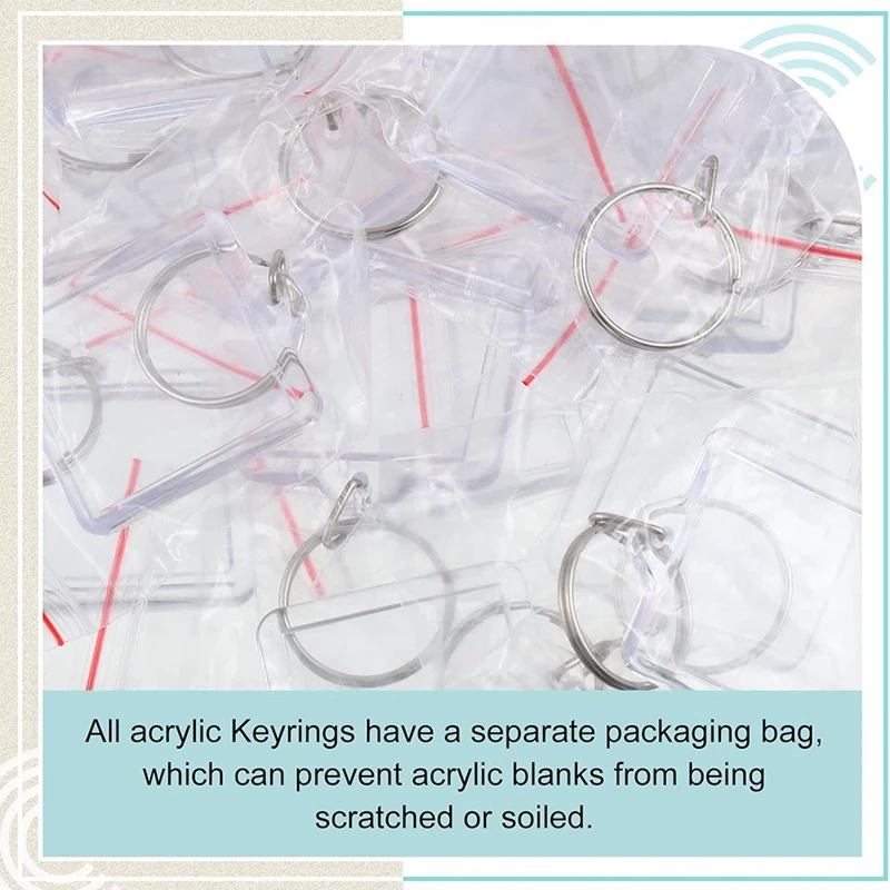 Acrylic Photo Frame Keychain With Tassels Charms Photo Insert Keychain Clear Frame Keyrings Blank For DIY