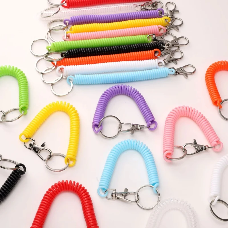 1/2/4 pièces Cordon de téléphone à ressort avec clip, cordon spiralé pour carte, dragonne de poignet pour iPhone, clés et portefeuille