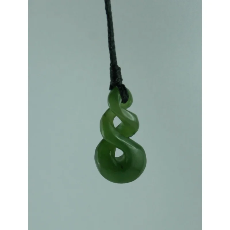 

small Maori Jade Carving Double Twist Nephrite Jade New Zealand Pikorua