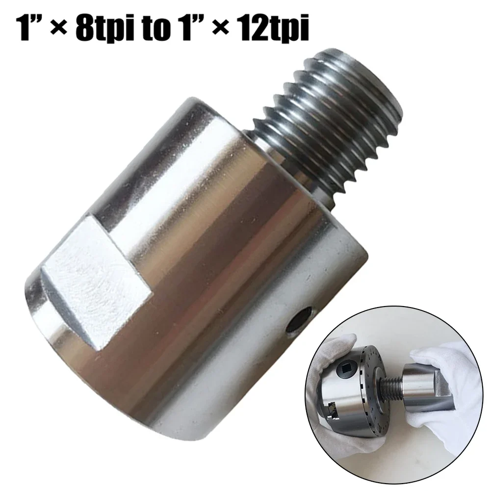 Brand New Chuck Adapter Spindle Adapter Stainless Steel 1''×12tpi To 1''×8tpi Adapter Chuck Adapter Silver