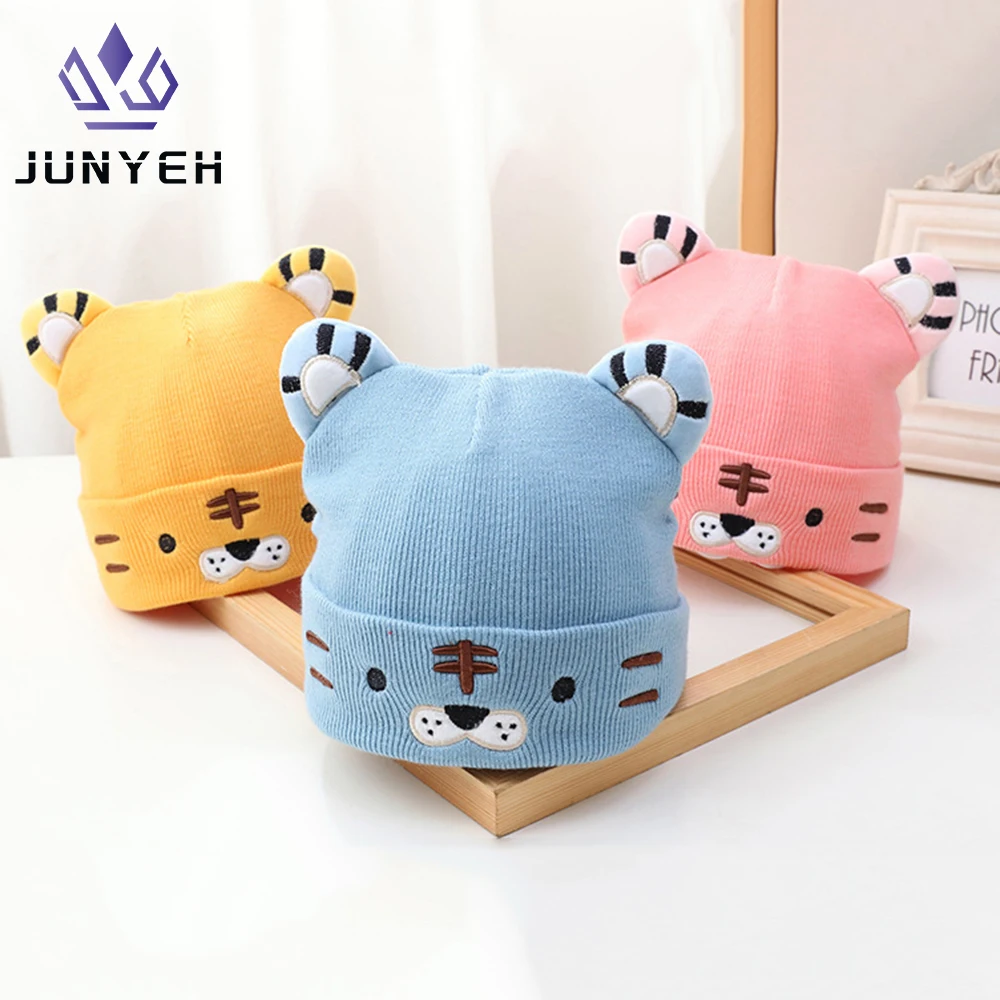 Cartoon Animal Tiger Beanie Hat For Newborn Baby Hats Toddler Infant knitted Hat Kids Girl Boy Winter Warm Bonnet 0-12M