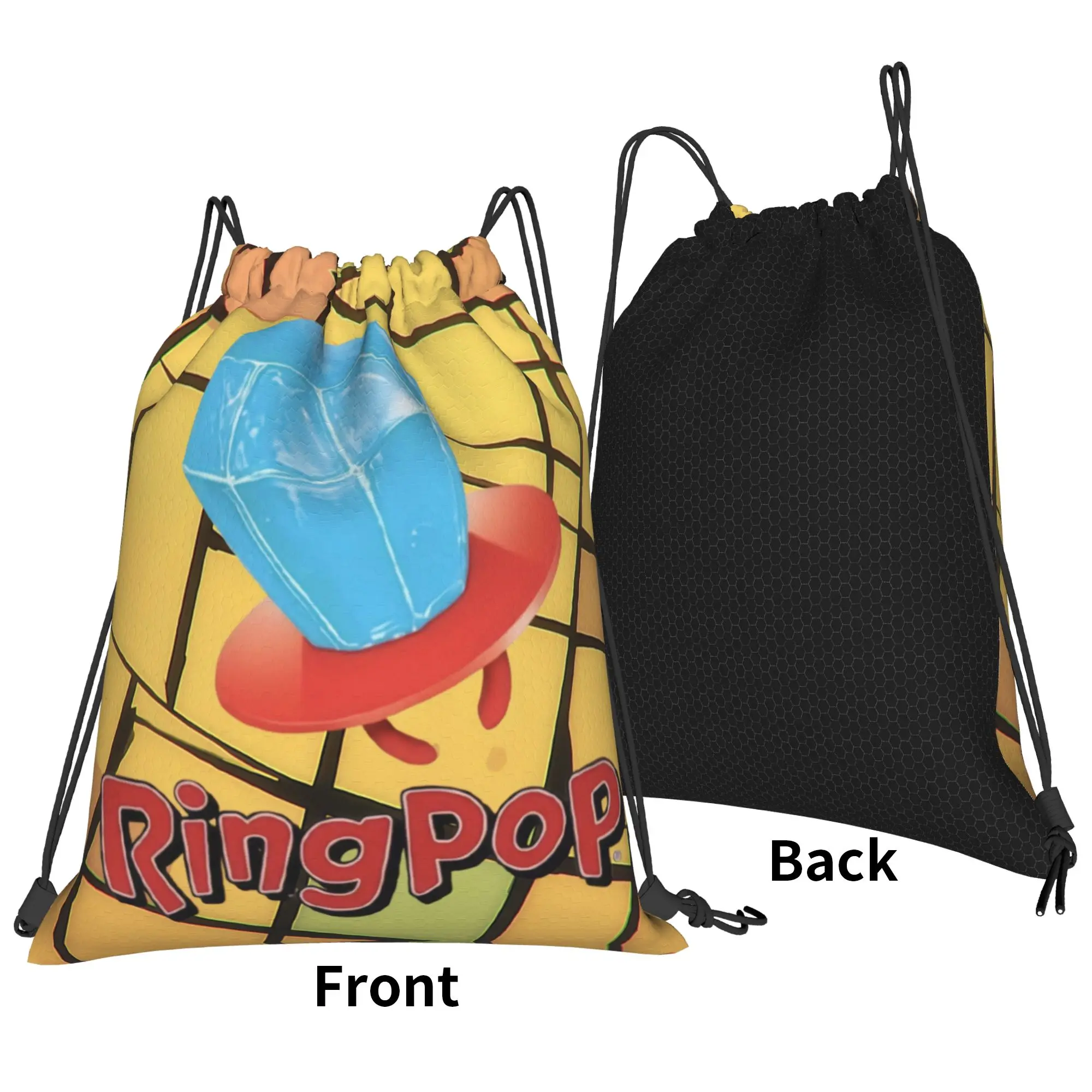 bBazooka Ring Pop Retro Blue Gem Portable Hiking Riding Gym Drawstring Storage Sporty Backpacks