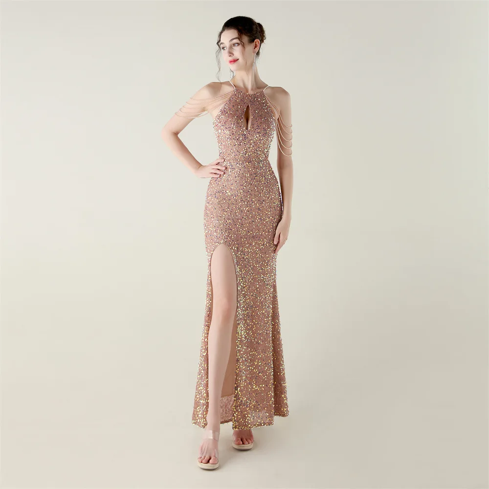 Elegant Evening Dress Women Mermaid Long Formal Gown Sleeveless Prom Party Banquet Dress Floor Length Special Occasion Gala view 5