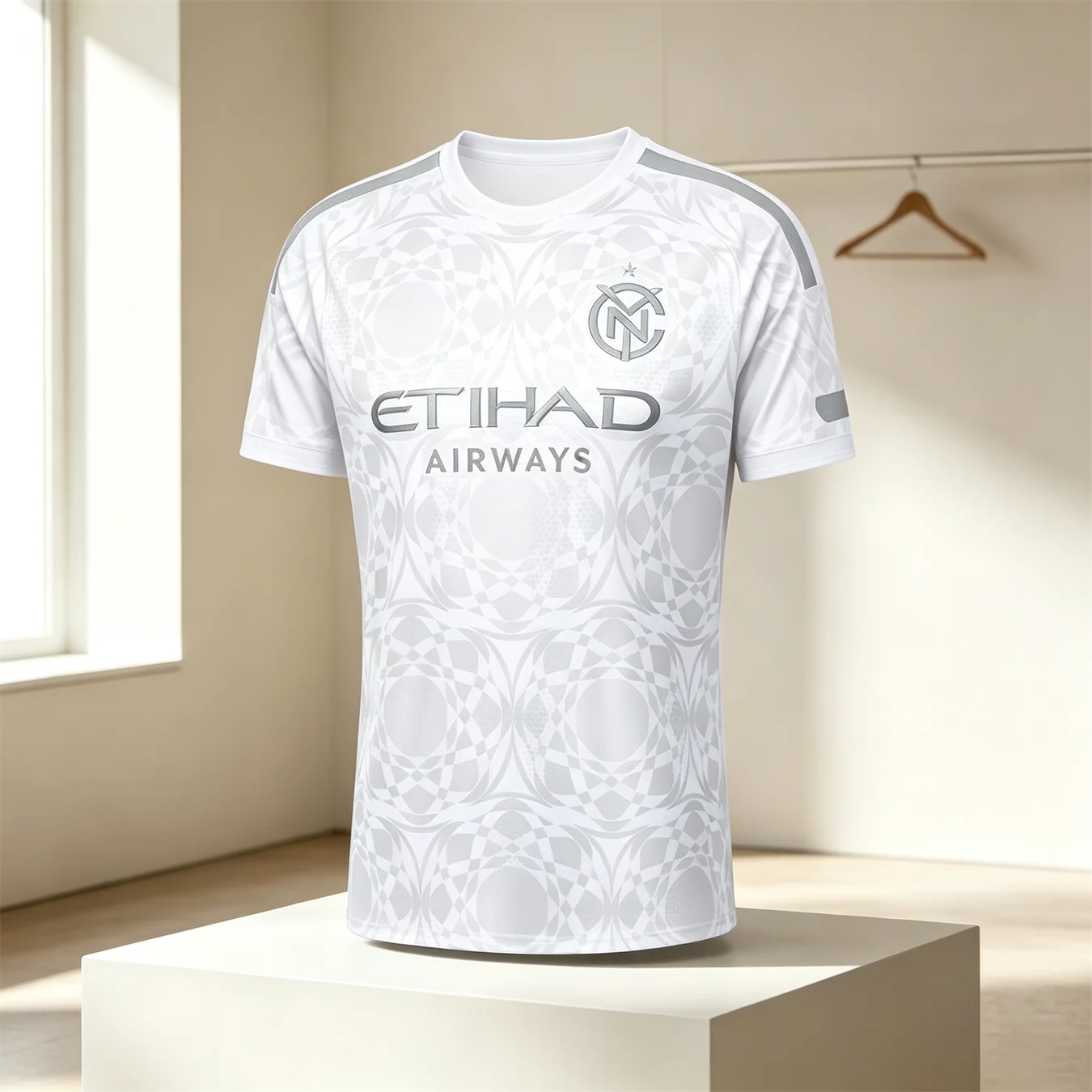 2026 NYCFC Rotes Geometrisches Fußballtrikot Schnelltrocknend Atmungsaktives Fußball-T-Shirt Etihad-Druck MLS Trainingsuniform Unisex Fan-Sport-Oberteil – Detail 4