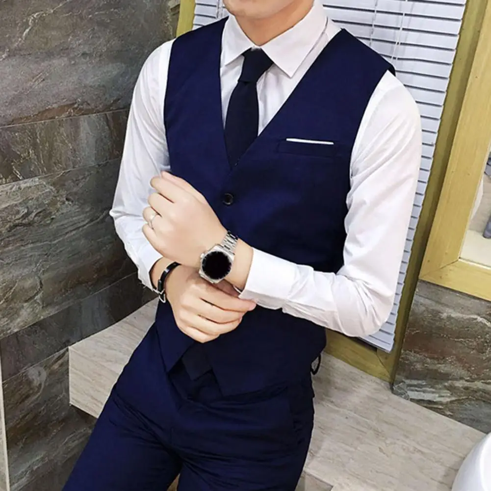 

Мужской профессиональный жилет, облегающий мужской жилет с V-образным вырезом, однотонный жилет для шафера, рабочая одежда, костюм на 3 года