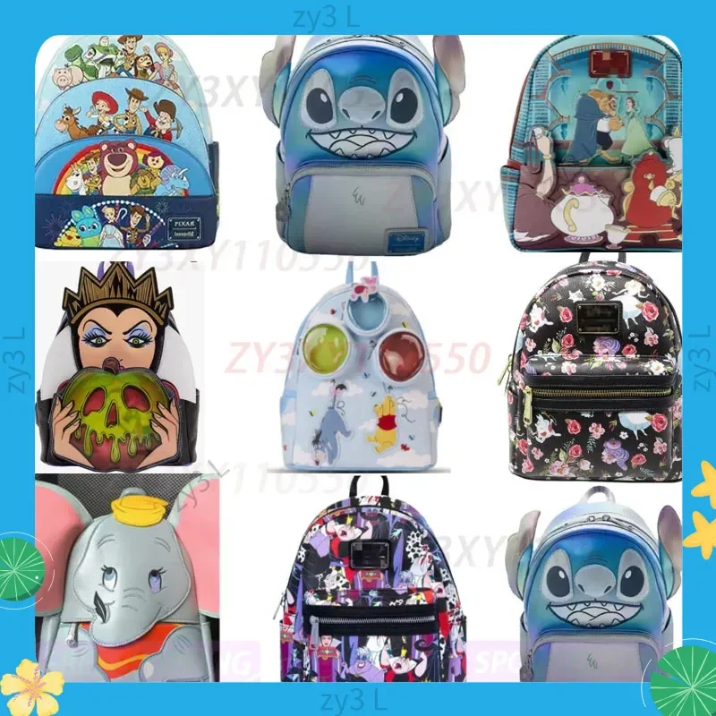 

2025 сезон «Снова в школу» Loungefly Stitch Красавица и чудовище, милый детский рюкзак с героями мультфильмов, мини-рюкзак для отдыха для девочек, подарок