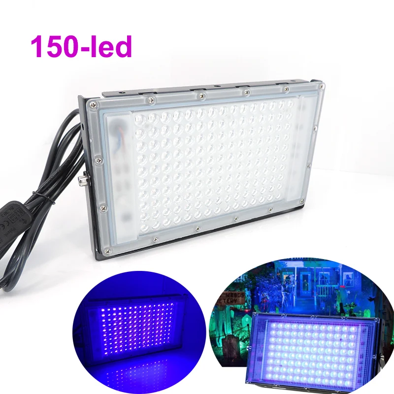 395nm 365nm Led UV Floodlight 220V Ultraviolet Stage Lamp Stage Blacklight Waterproof Disco Party Stage Backlight