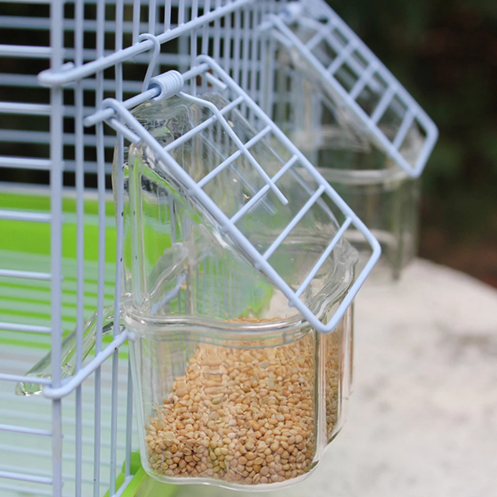 

10Pcs Creative Spillproof Bird Feeder Plastic Pet Birds Food Water Bowl Parrot Cage Container Easy Install