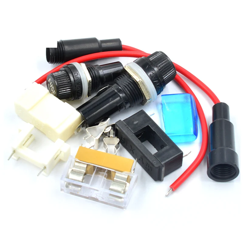 5*20mm 6*30mm Glass Fuse Holder Screw Type 5X20mm Wire Cable 250V 6X30MM Glass Fuse Tube Fuse Casing BLX-A Fuse Socket tube