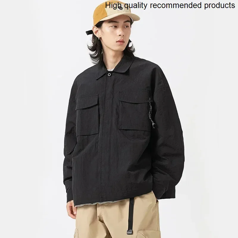 

Outdoor Windproof Waterproof Loose Men's Casual Tack Techwear Mountain Cargo Jacket Women Streetwear Bomber Coat Jacket for Men
