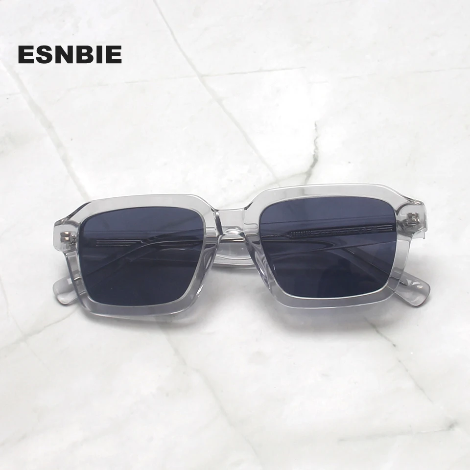 Chunky Polarized Sunglasses Square For Men Uv400 Rectangular Frame Hand-Crafted Acetate Sun Glasses For Men Lentes De Sol Hombre