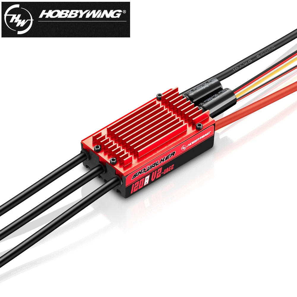 

Hobbywing Skywalker 120A V2-UBEC 3-8S Brushless ESC 32-bit ARM M4 Chip With Reverse Brake For 3D Fixed Wing Airplane Accessories