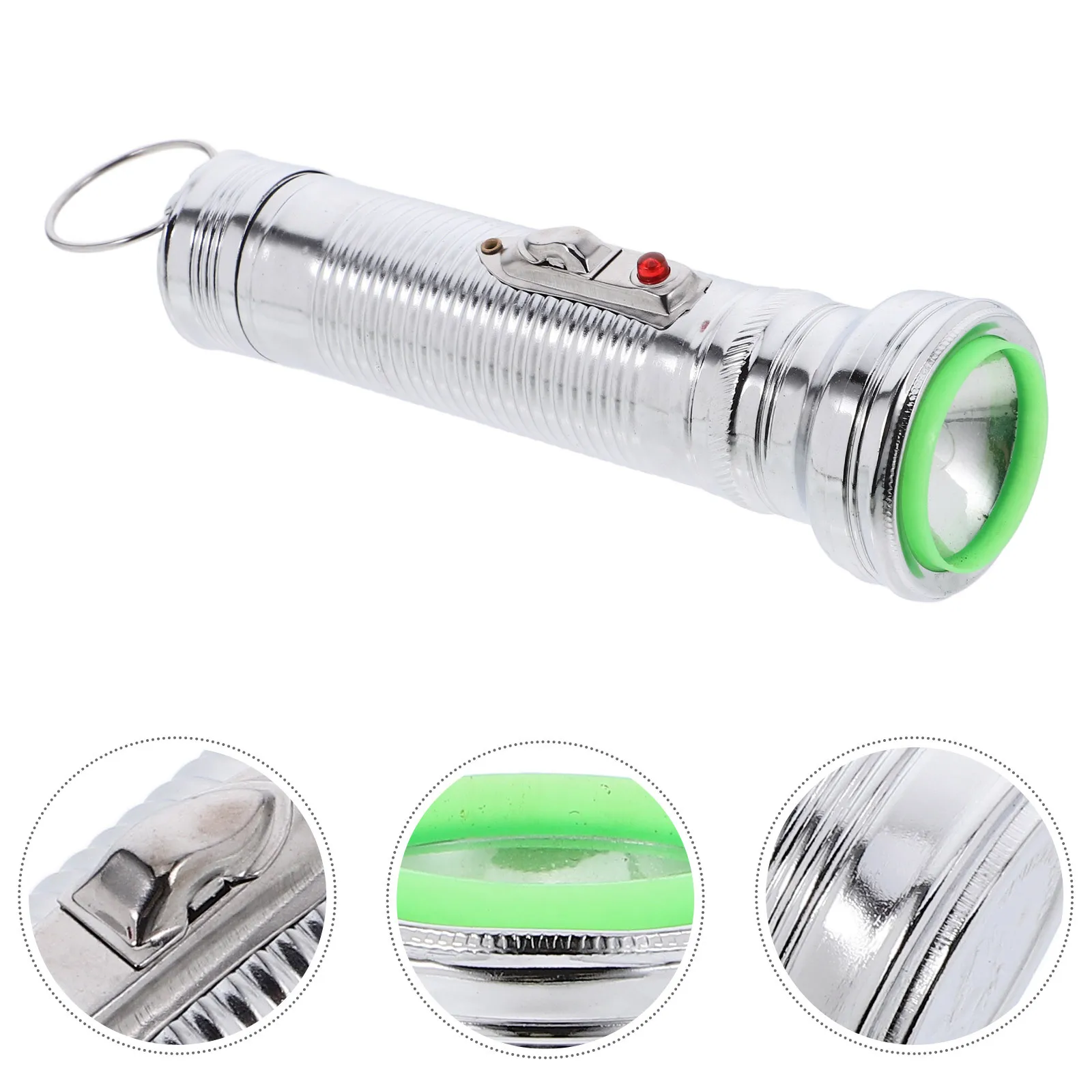 

Vintage Flashlight Metal Hand-Held Torch Operated Retro Led Light For Camping Outdoor Emergency Decor Photo Prop