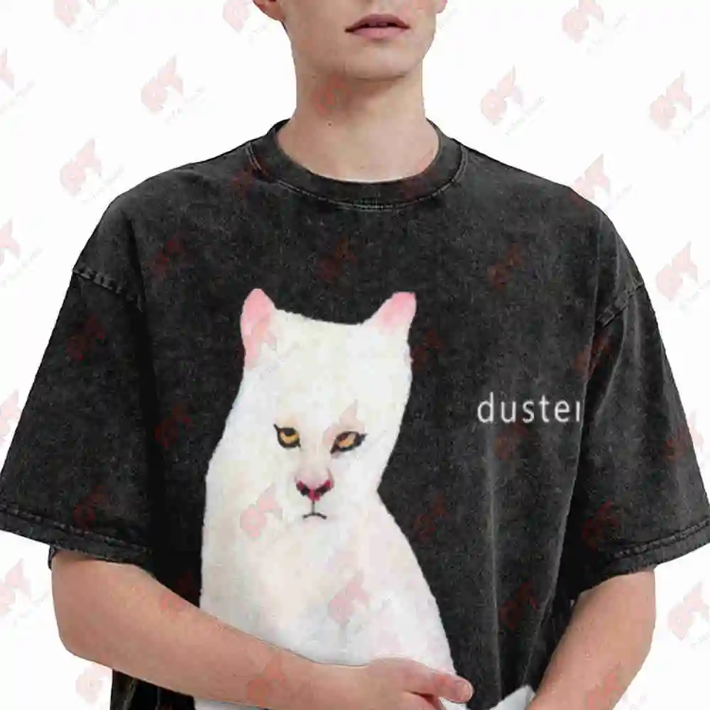 Duster Band White Cat Album Vintage Washed Tee Pure Cotton T-Shirt