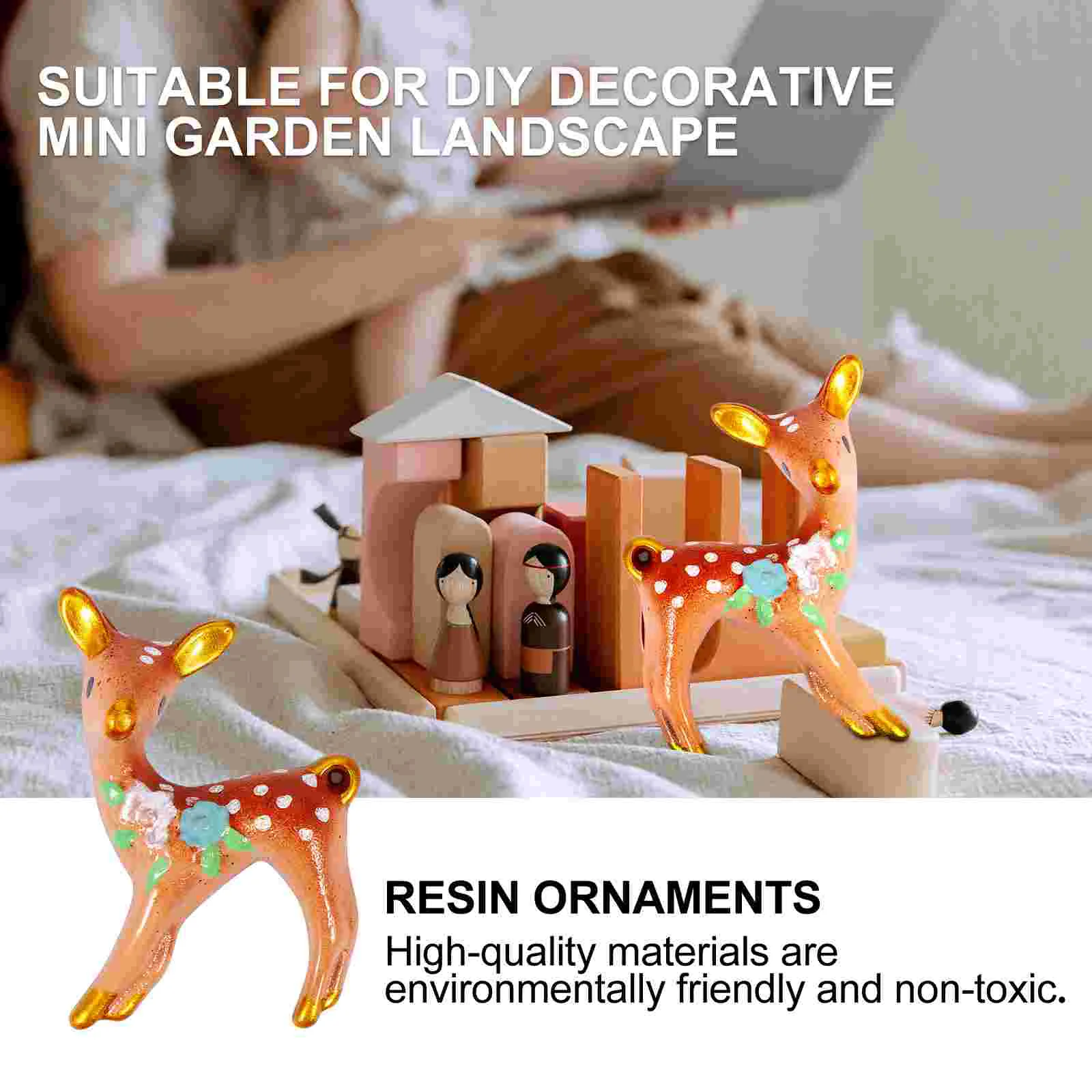 Figurines de Noël miniatures, cerf Sika d'Auckland, décoration extérieure, ornement en résine, 10 pièces