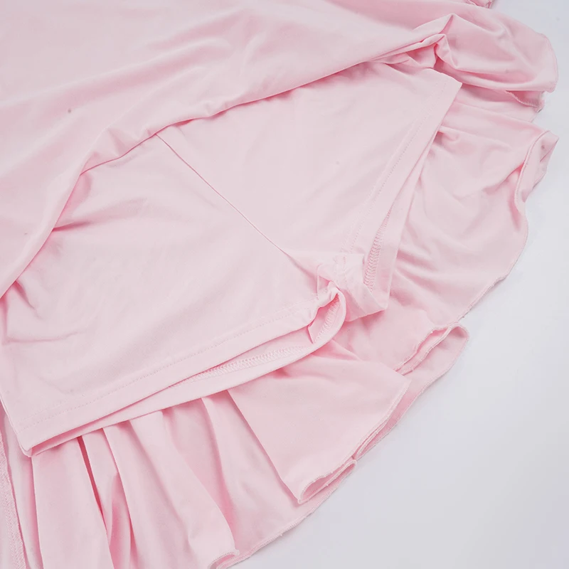 فستان جميل مكشكش على شكل حرف a مع شورت أساسي عميق على شكل حرف v وأكمام طويلة مضيئة فساتين صغيرة للنساء موضة الخريف والربيع