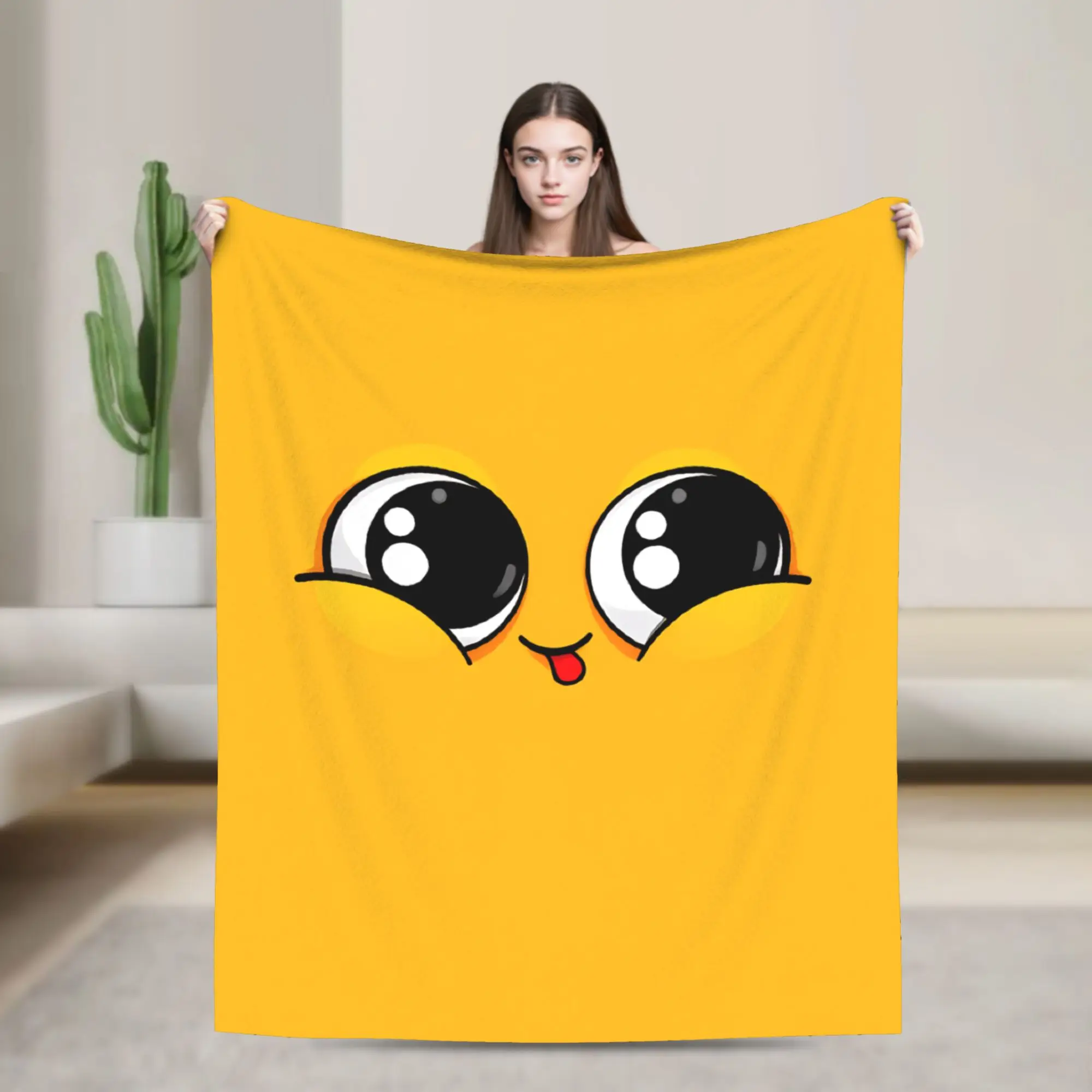 The Eyes And Nose Of Cartoon Face Meme Flannel Blankets Child  Warm Comfy Throw Blanket Winter Chair Bedspread Sofa Bed Cover