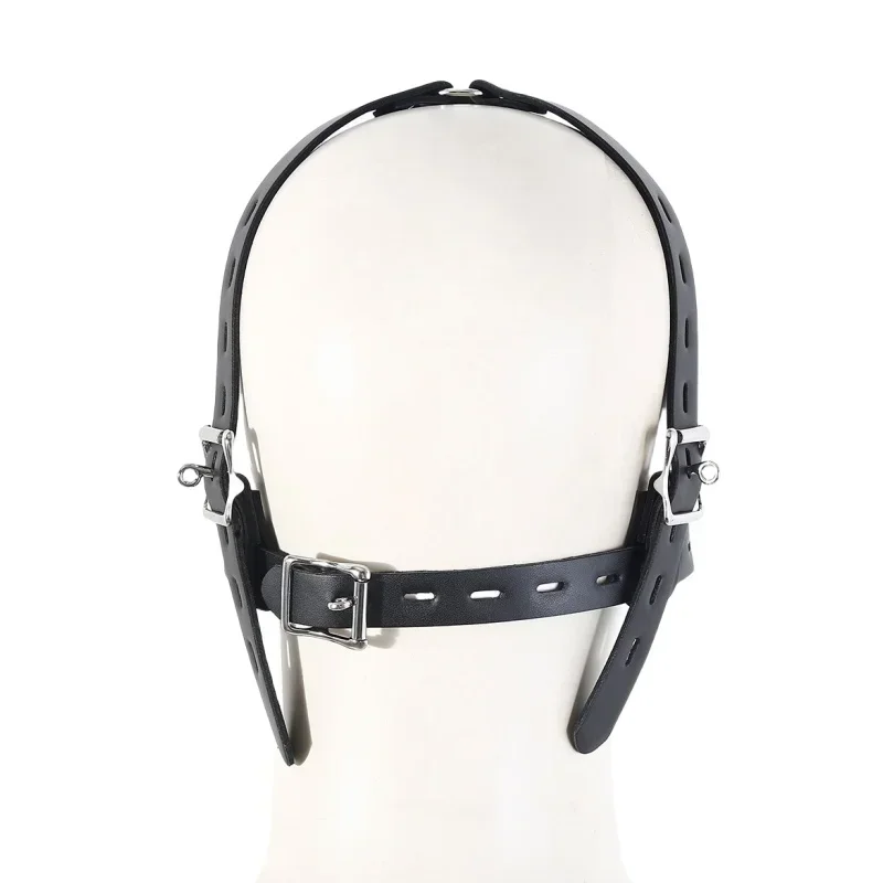 Mordaça de boca integrada de metal com plugue de expansão de gancho de nariz ajustável para jogos SM de casal brinquedos adultos
