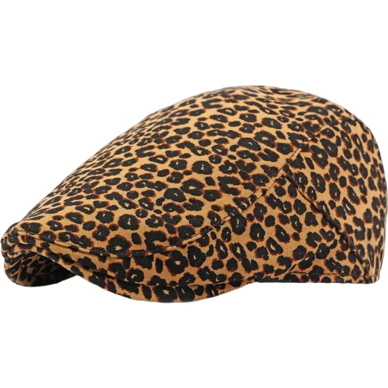 New Leopard Flower Cotton Caps for Men Hats Winter Berets British Western Style Beret Summer Hat for Women Vintage Painter\'s Hat