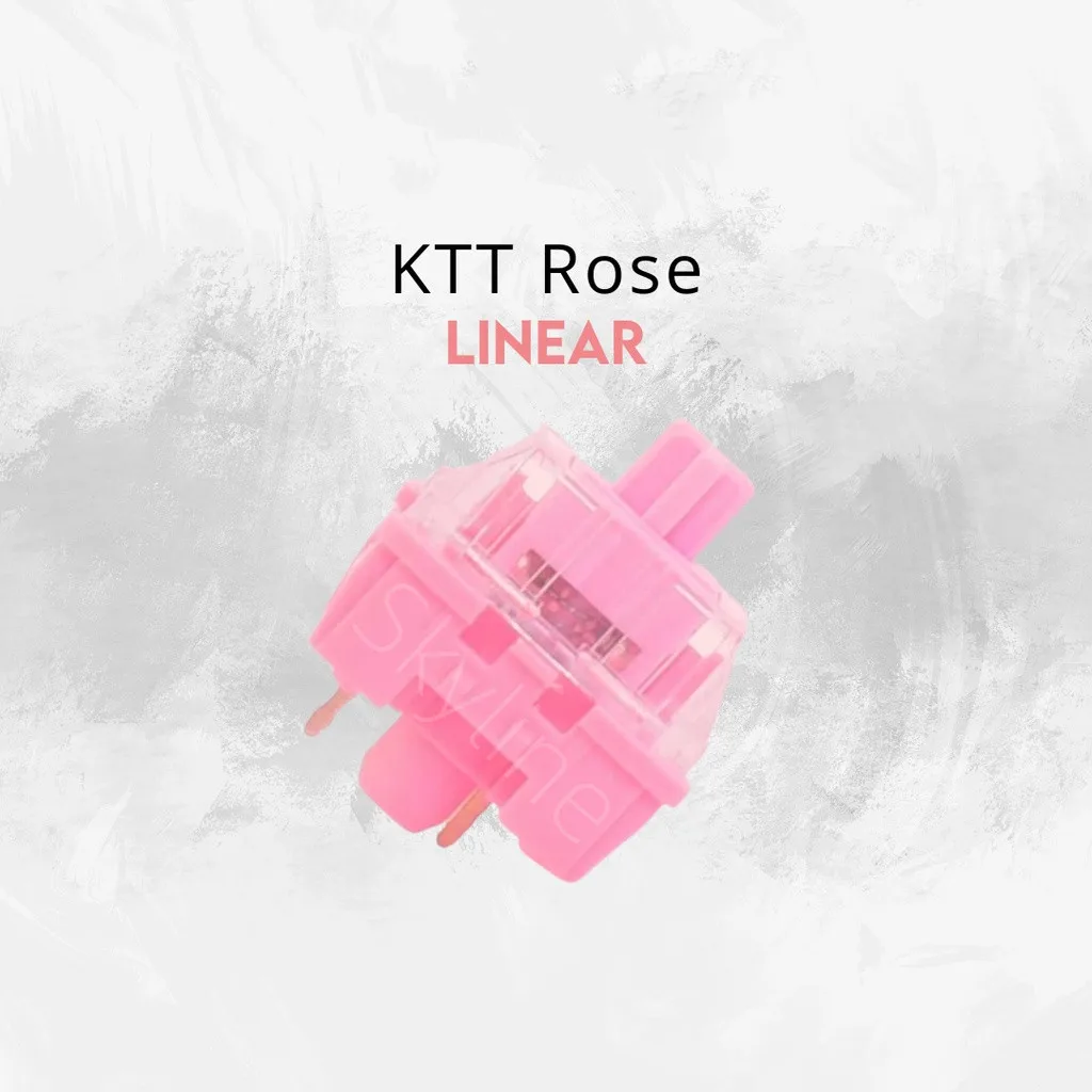 Линейный переключатель KTT Rose, механический переключатель клавиатуры SMD светодиодный 3 pin POM Axis 43g, триггер RGB, с заводской смазкой