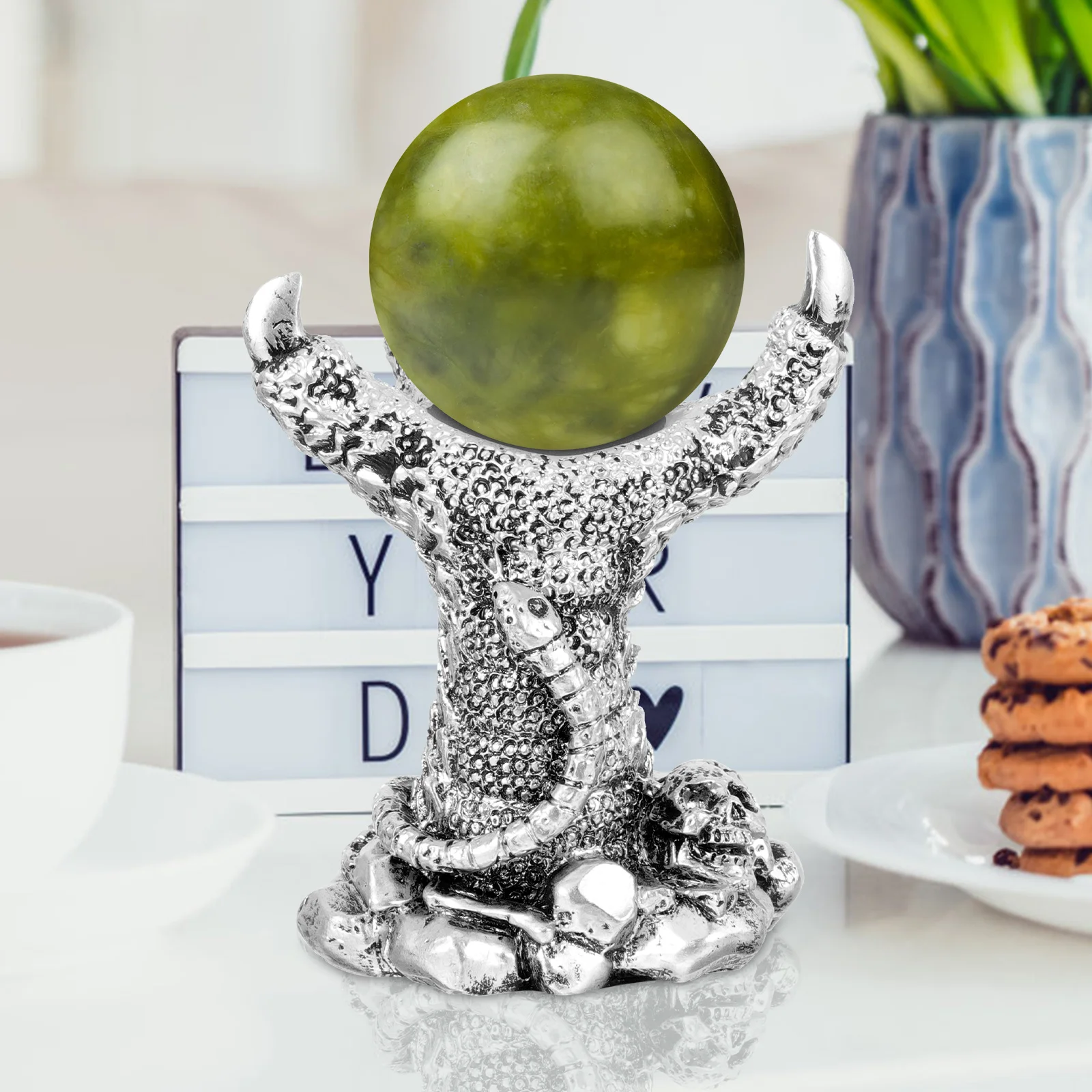 

Resin Sphere Holder Crystal Ball Stand Dragon Claw Decorative Desktop Display Base for Home Office Table Crystal Ball Stand