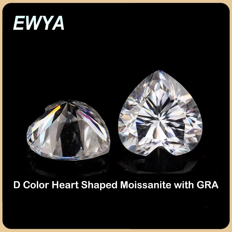 

EWYA Sparkling 0,5-7CT D VVS1 вырезание сердца стандартная лабораторная выращенная Гра сертифицированная свободная муассанита драгоценный камень пройти алмаз тест