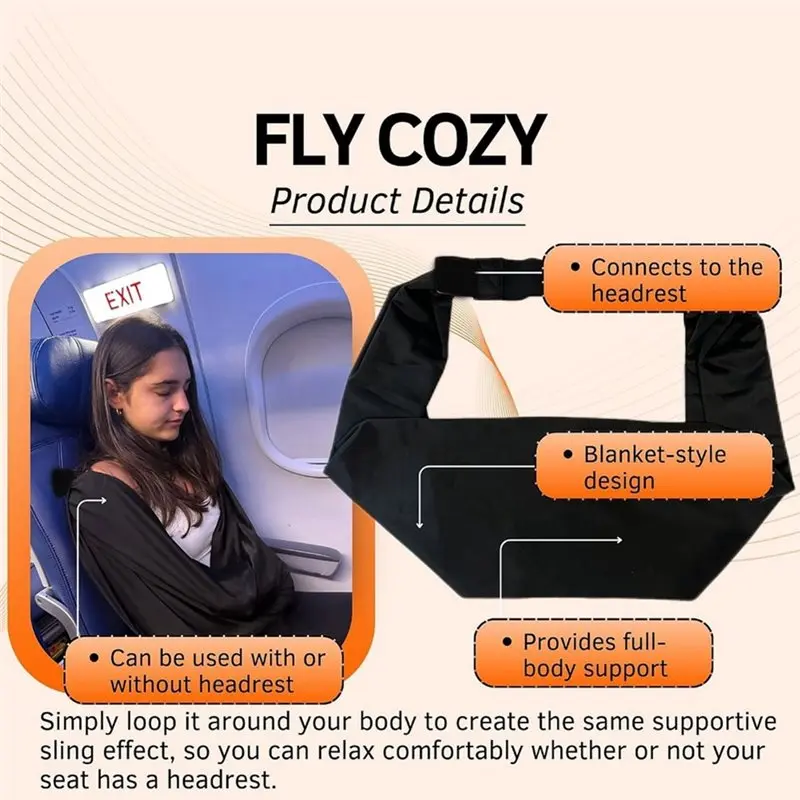 SHGO-Travel Blanket Airplane Sleep Support, Blanket Body Sling For Deep Sleep Travel Essential For Long Flights Car Road Trip