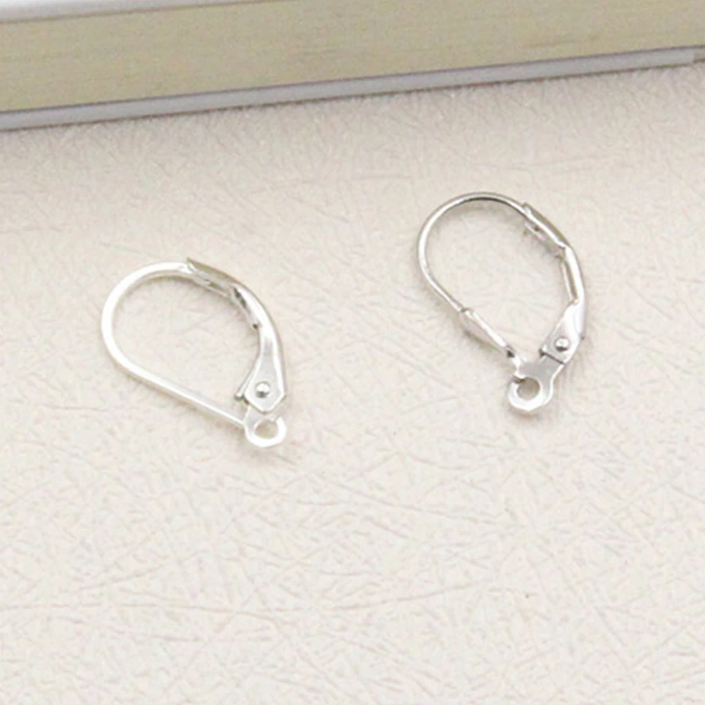 

8 PCS Steel Silver Earring Accessories Sterling Earrings Plugs Semi-finished Hook Material
