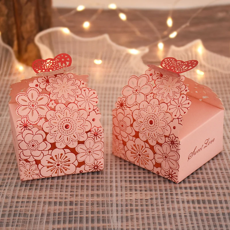 10/20Pcs Wedding Favors Candy Boxes Butterfly Chocolate Gift Packaging Box for guests Birthday Party Baby Shower Decor Supplies