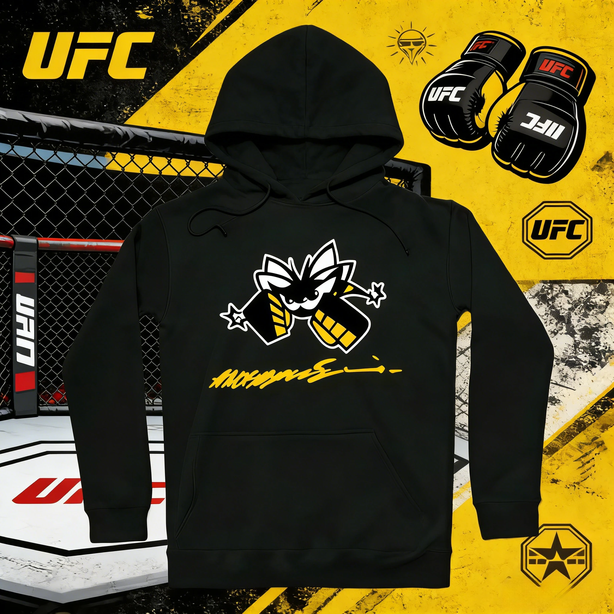 

Свитшот с капюшоном UFC Anderson Silva 2026, осенне-зимняя коллекция, из чистого хлопка, с принтом, повседневный, модный, подходит как мужчинам, так и женщинам