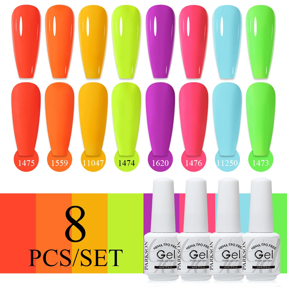 

Набор гель-лаков для ногтей Parkson HEMA TPO FREE Nude Pink Color Collection Самовыравнивающийся набор для маникюра с полным покрытием, 8 шт.